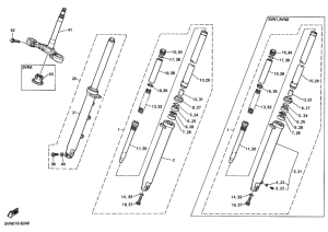 SRX400 Front fork assy(ur silv