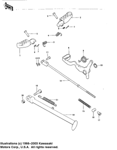 KT250 Footrests / stand / brake pedal