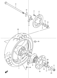 GSX1200 Rear wheel complete assy