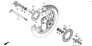 XR600R Rear wheel complete assy