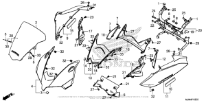 VFR800F Верхний обтекатель