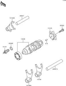 BJ250 Валы и вилки переключения передач