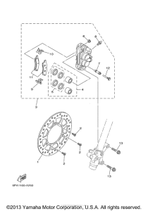 YZ85R Передний суппорт