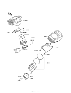 VN900 Цилиндр и поршни