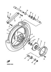 XJ900S Rear wheel complete assy