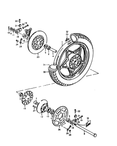 GS1000 Rear wheel complete assy