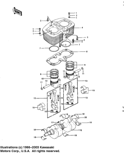 KZ750 Cylinder / pistons / crankshaft