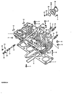 GS850 Головка цилиндров