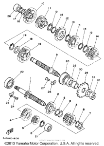 YZ125A Трансмиссия