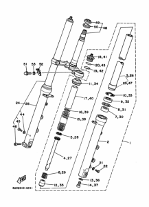 R1-Z Front fork assy(ur silv