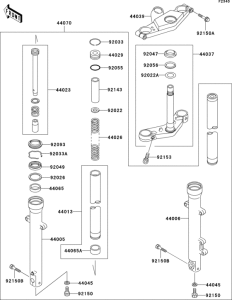 EX500 Передняя вилка