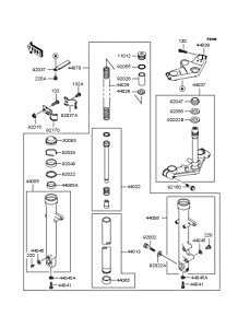 EX250 Передняя вилка