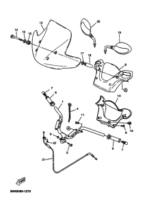 YP125E Рулевой рычаг и кабель