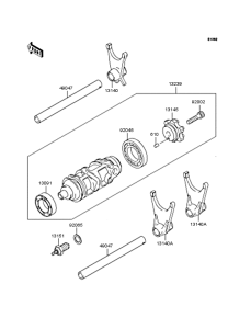 ZX600 Gear change drum / shift fork