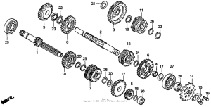 CR80R Трансмиссия