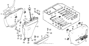 CB750 Side cover + oil tank + tools