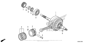 MSX125 Коленчатый вал и поршни