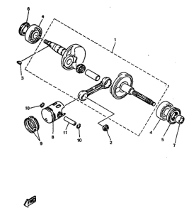 YN50R Коленвал и поршень