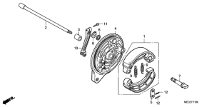 VT750CA Задний тормоз