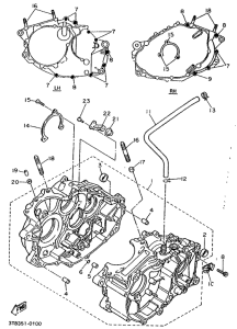 XT600E Картер двигателя