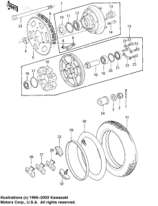 KZ1000 Rear wheel / tire / hub / chain