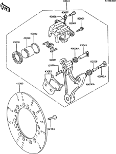 Z750 Задний тормоз
