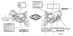 CB1300 (ABS) Лейбл предостережения