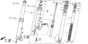 VFR750R Вилка передней оси