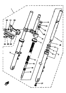 RD350LC Передняя вилка