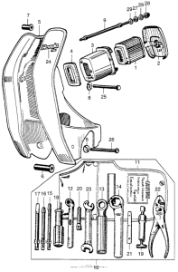 CA102 Front cover + air cleaner + tool