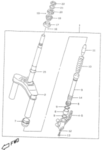 UX50 Вилка передней оси