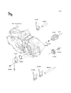  Gear change drum & forks