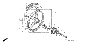 NSR50F Rear wheel complete assy