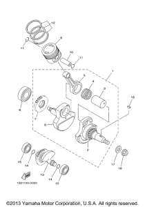 TTR125ET Коленчатый вал и Поршень