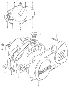 DS80 Crankcase cover ass`y  (v