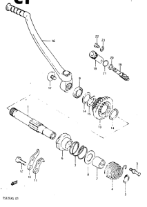 TS125 Ножной стартер