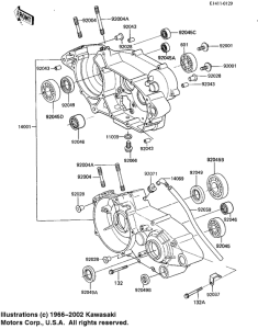 KX125 Картер двигателя