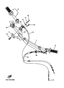 YZ125 YZ125T1 Рулевой рычаг и кабель