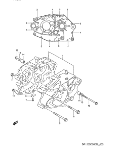 DR125 Картер двигателя