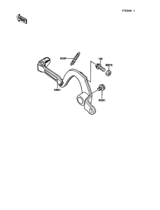 KX125 Педаль тормоза
