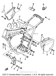 YZ125E Frame - side cover