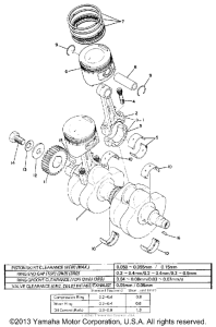 TX750 Коленвал и поршни