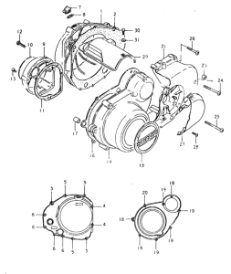GS550 Crankcase cover ass`y  (v