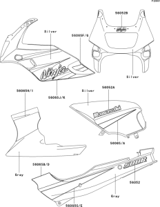EX500 Decals(silver)(d10)