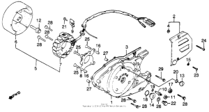 XL500R Left crankcase cover + generator