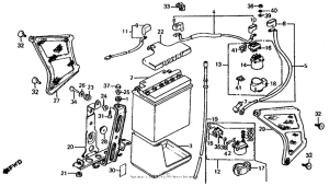  Battery + left side cover + starter switch