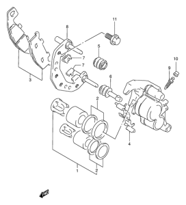 GSX250 Передний суппорт