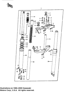 KX400 Вилка передней оси