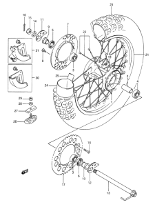 DR350 Rear wheel complete assy