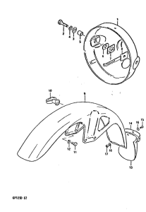 GP125 Headlamp housing - front fender